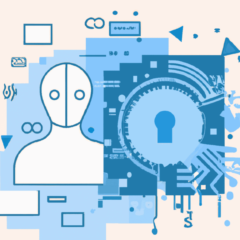 technical illustration for datenschutz, data security and artificial intelligence