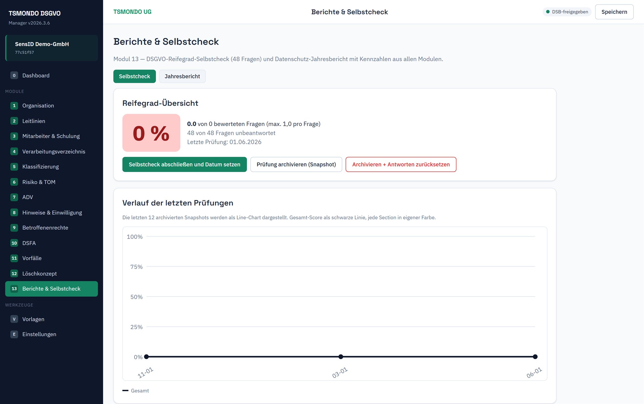 Berichte und Dokumenten-Export des DSGVO-Managers