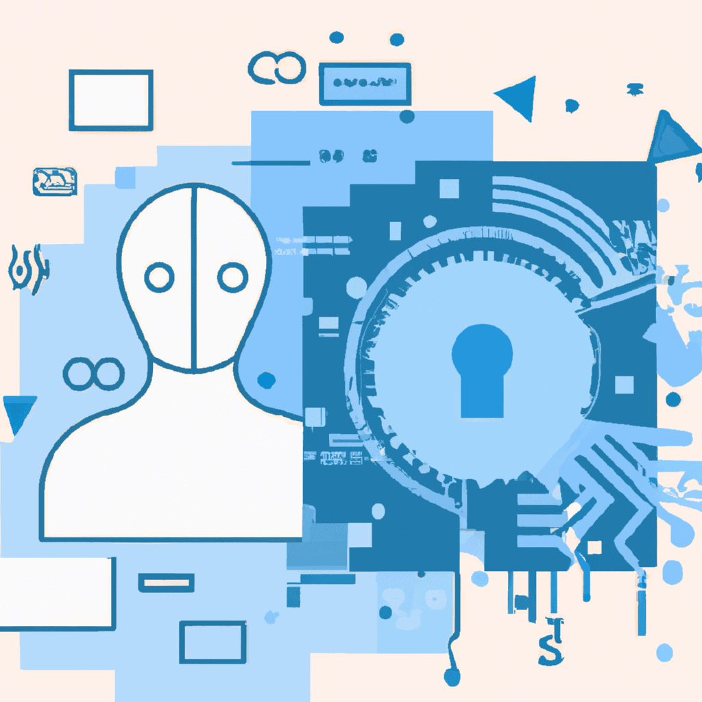 technical illustration for datenschutz, data security and artificial intelligence